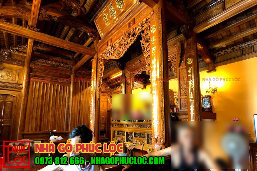 Phần nội thất được trang trí cầu kỳ và đẹp mắt của nhà gỗ lim