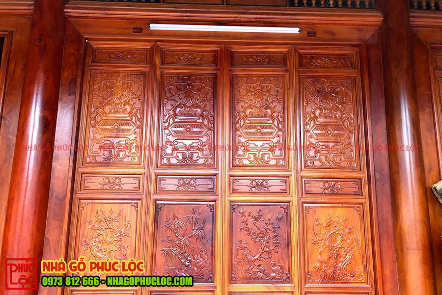 Phần cửa bức bàn nhà gỗ cổ truyền 