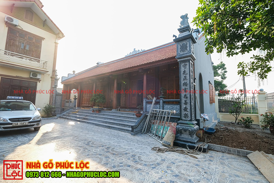 Nhà gỗ 5 gian thông hiên tại Nam Định