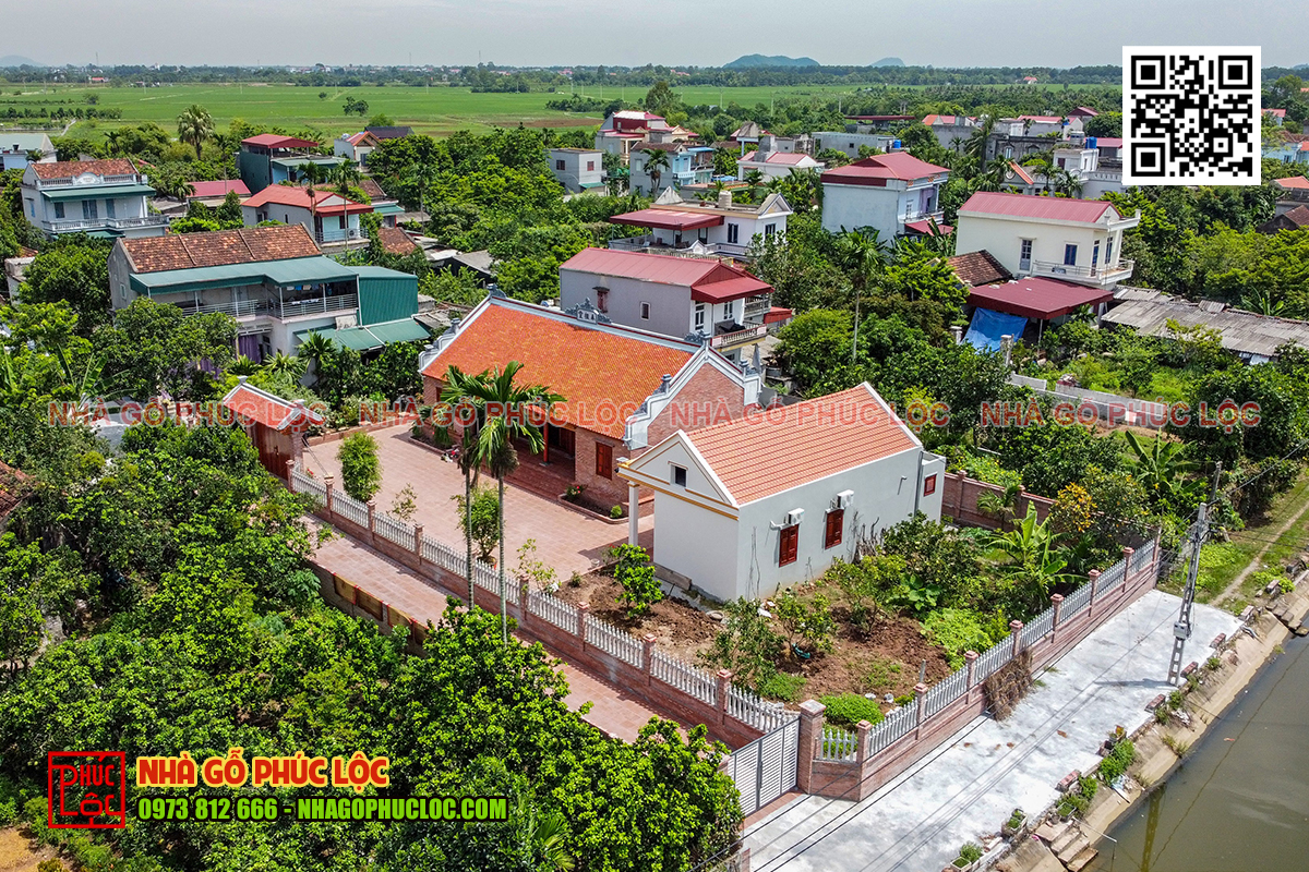 Mẫu nhà thờ từ đường kết hợp với nhà ngang